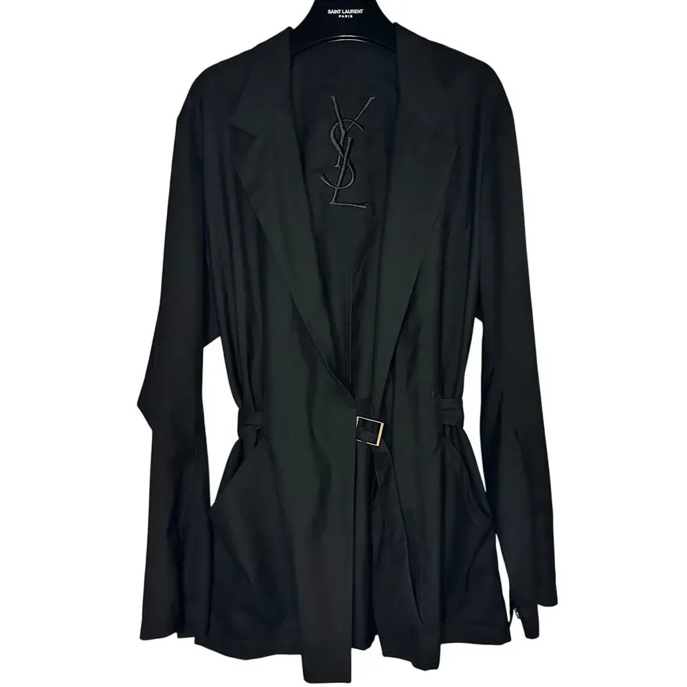 Vintage YSL SS10 Stefano Pilati era Fine Cashmere Wrap Blazer IT 50 US 40 Belted